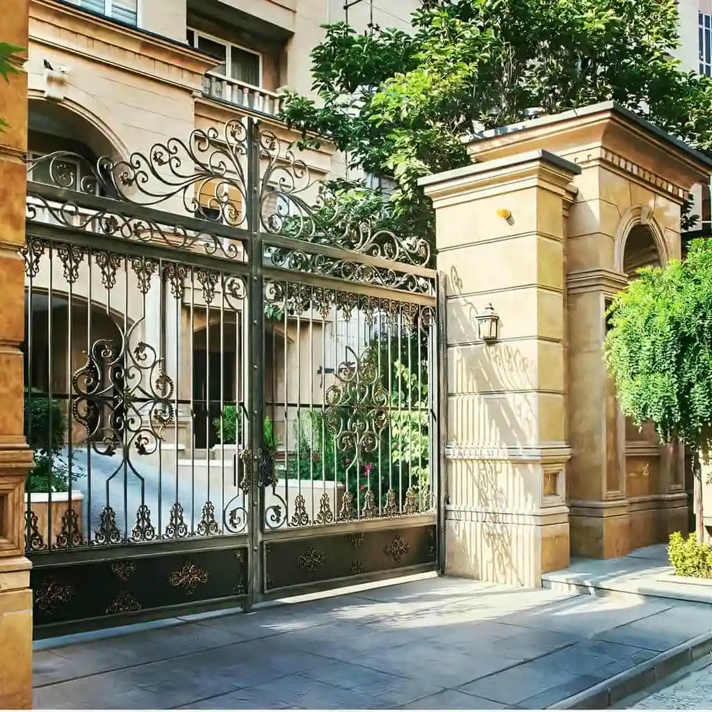 نصب درب حیاط آهنی دو لنگه