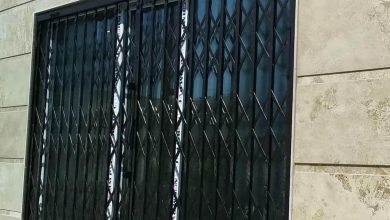 درب آکاردئونی آپارتمان در کرمان