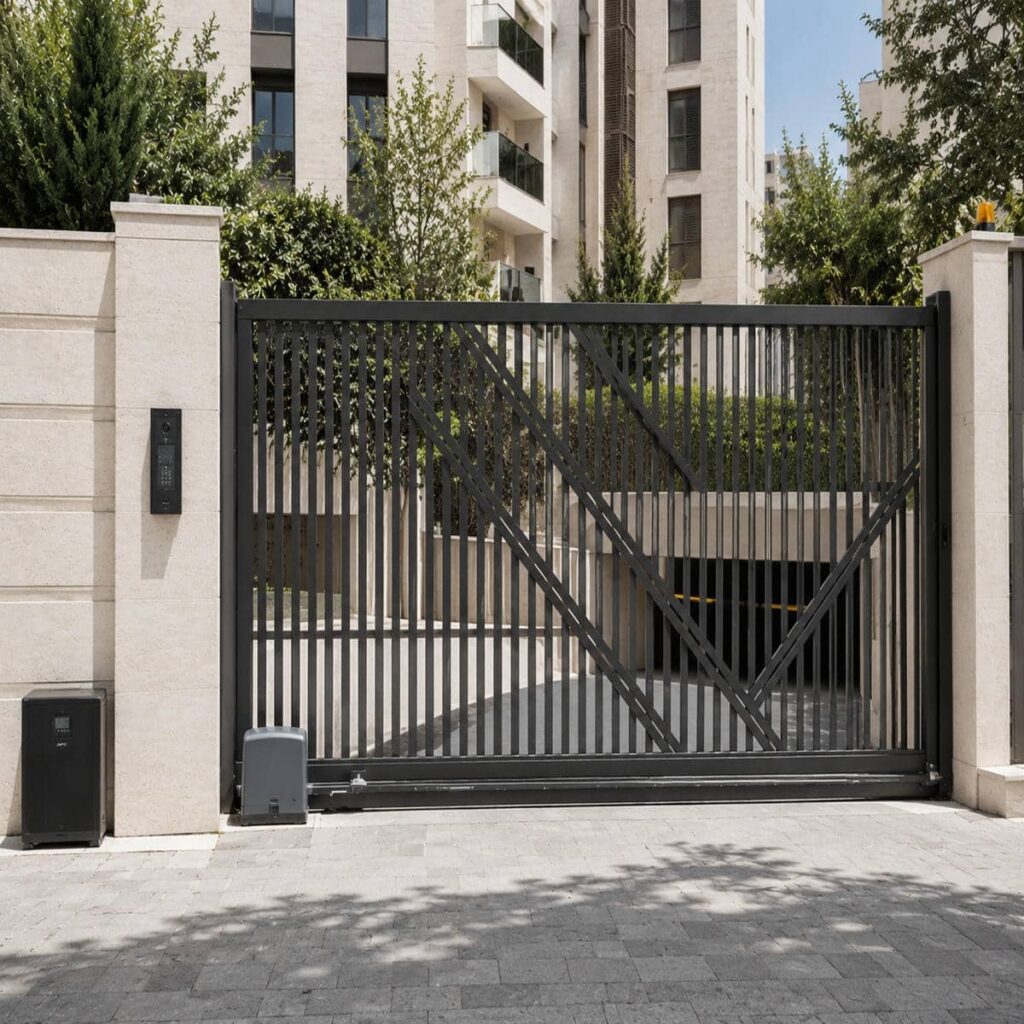 ساخت پایه نصب جک درب پارکینگ روی ستون فلزی