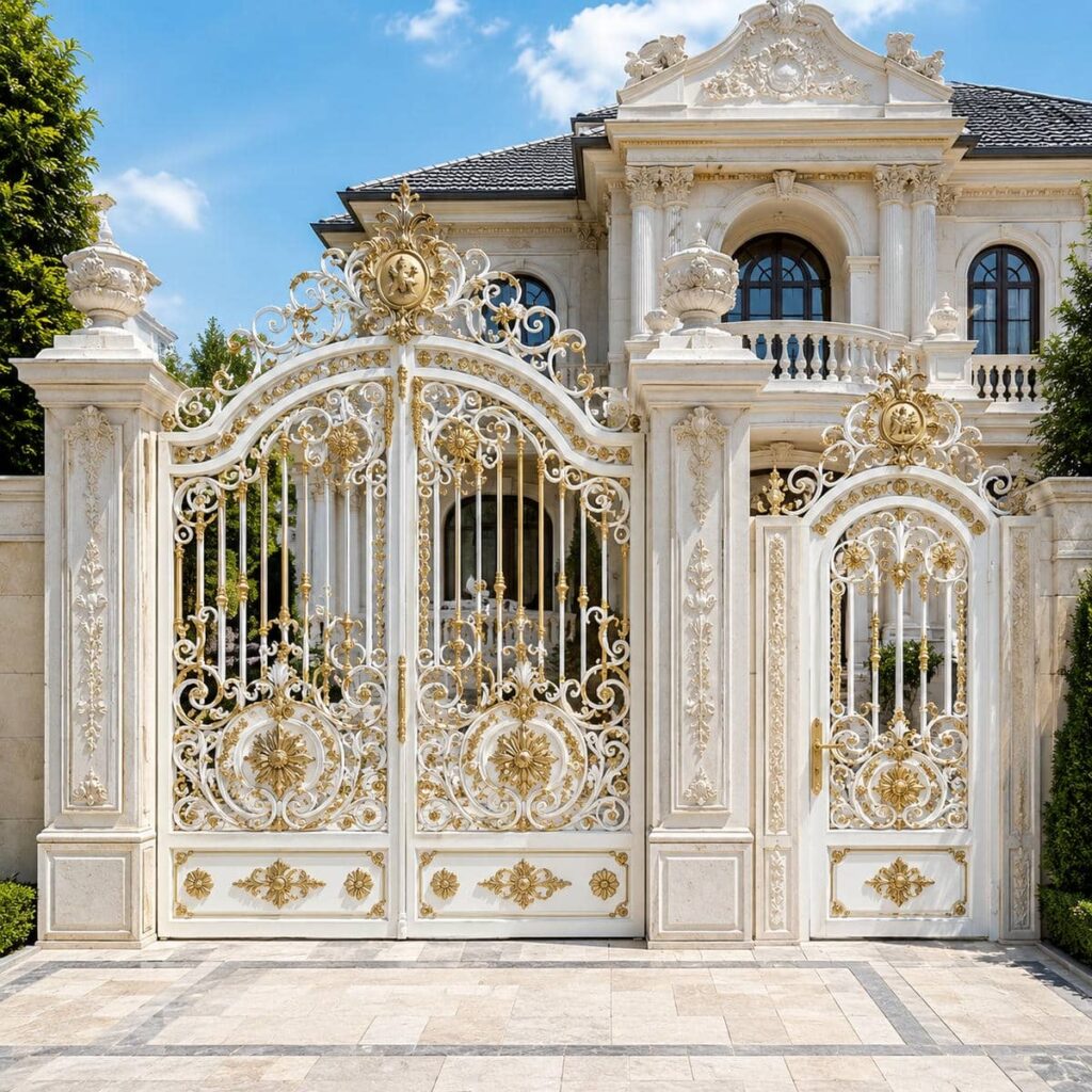 خرید درب پارکینگ آهنی ریلی مدرن