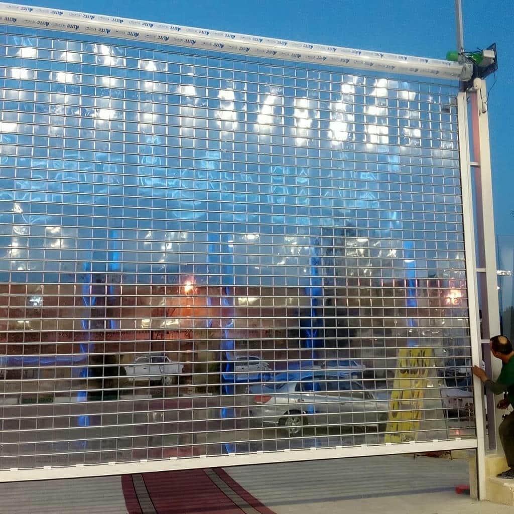 فروش کرکره برقی رنگی نمای فروشگاه با رنگ کوره‌ای