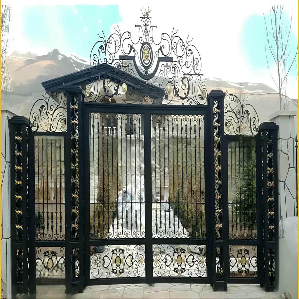 طرح مدرن درب ویلایی فلزی ورودی باغ