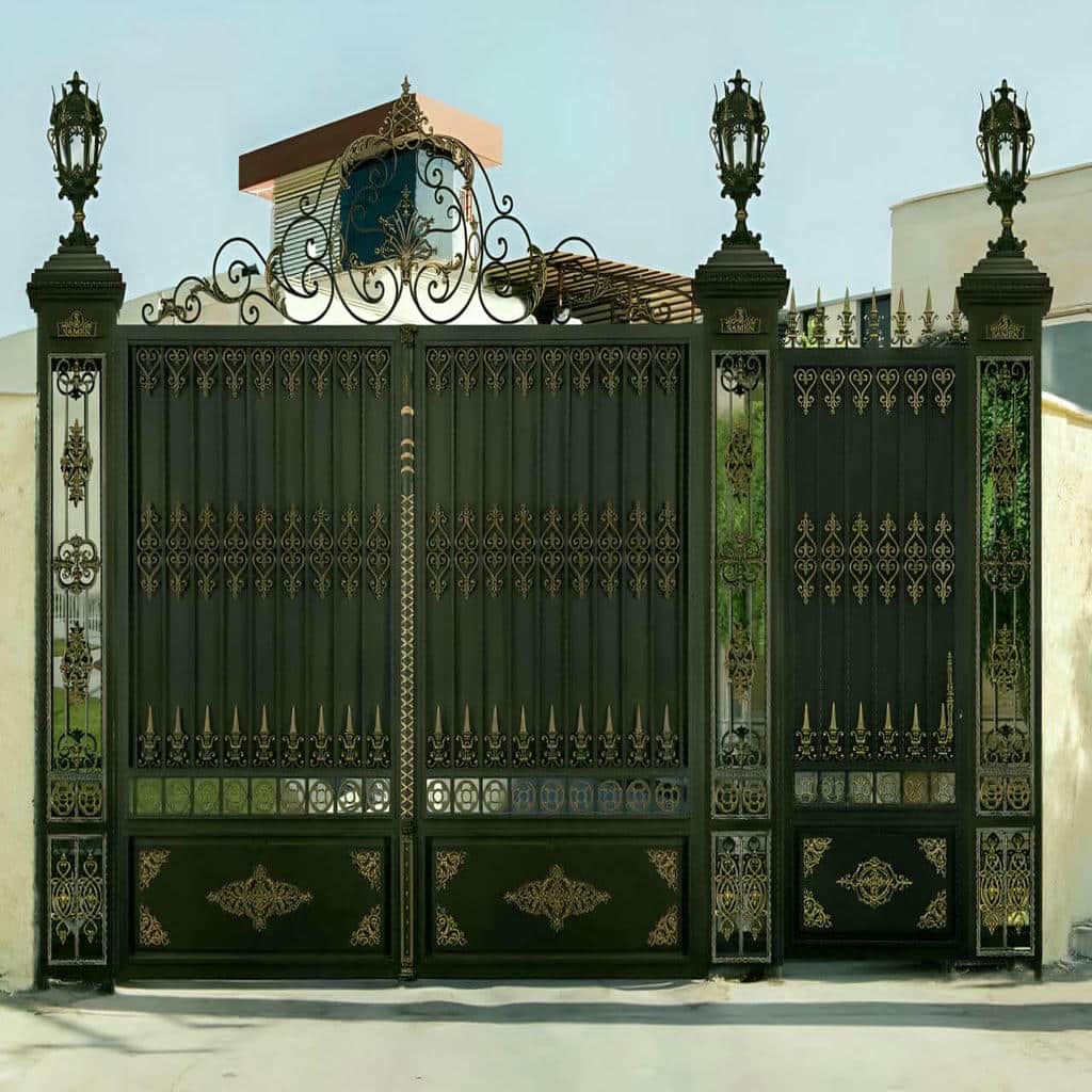 ساخت درب آهنی کلاسیک کتیبه دار با کتیبه ثابت