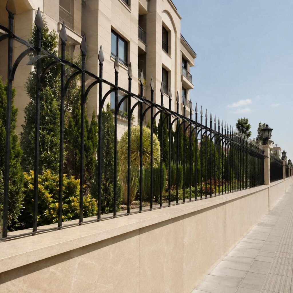 حفاظ دیوار مدرن خطی برای ورودی مینیمال پروژه