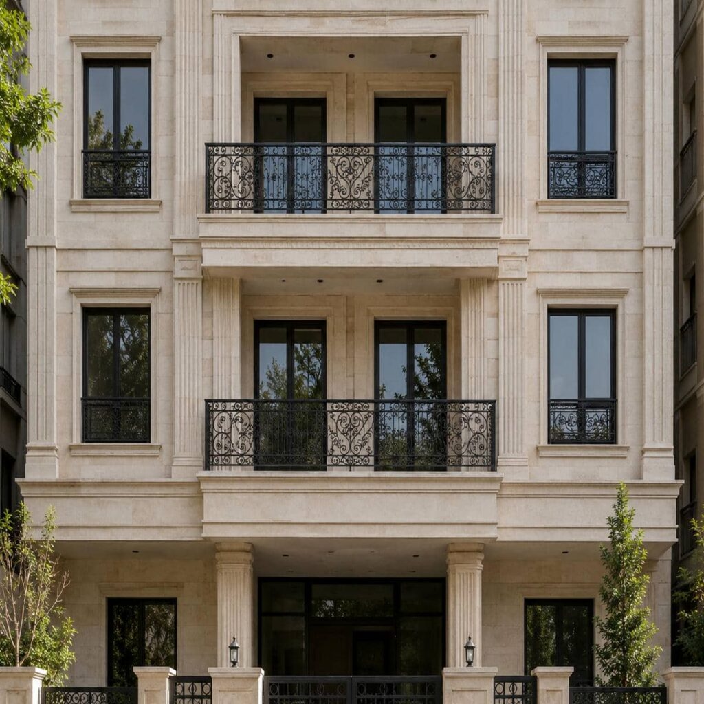 نرده بالکن مشکی مات نما